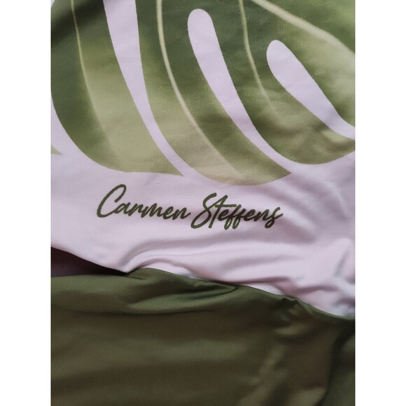 Women's Carmen Steffens Brazilian Designer One Piece Swim Suit Small Green White - Picture 5 of 6